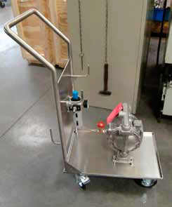 Fahrbare SANDPIPER Druckluftmembranpumpe in der Farben- und Lackindustrie